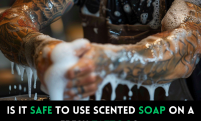 Is it safe to use scented soap on a fresh tattoo