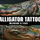 What is the symbolism behind the alligator tattoo design?