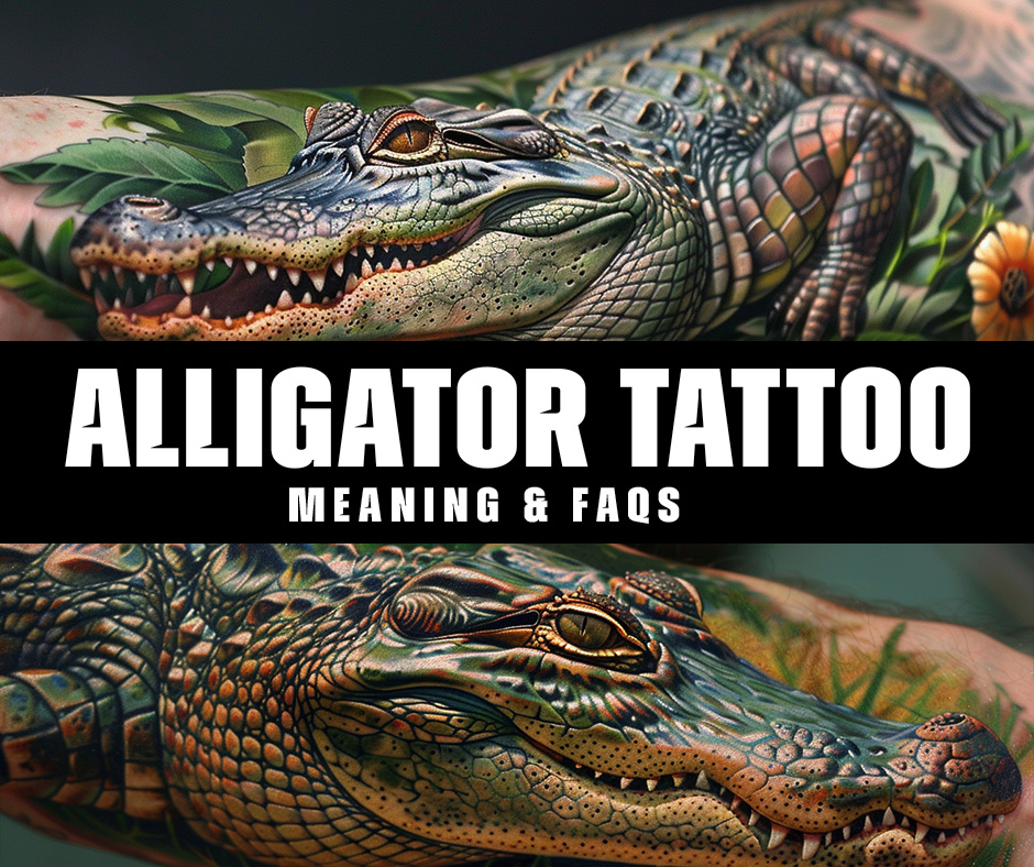 What is the symbolism behind the alligator tattoo design?