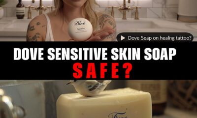 Is it safe to use Dove Sensitive Skin soap on a healing tattoo?