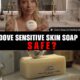 Is it safe to use Dove Sensitive Skin soap on a healing tattoo?