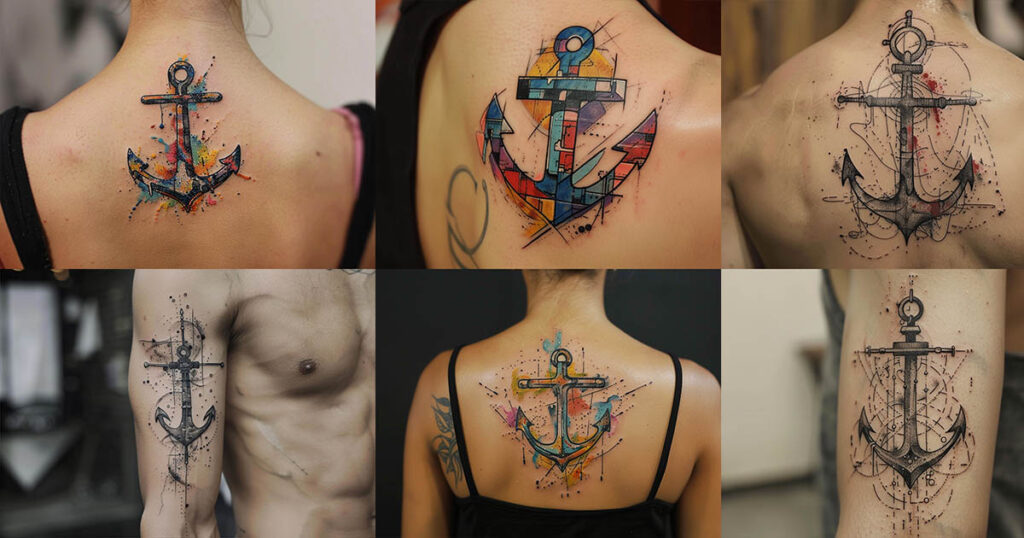 Modern and Abstract Anchor Tattoo