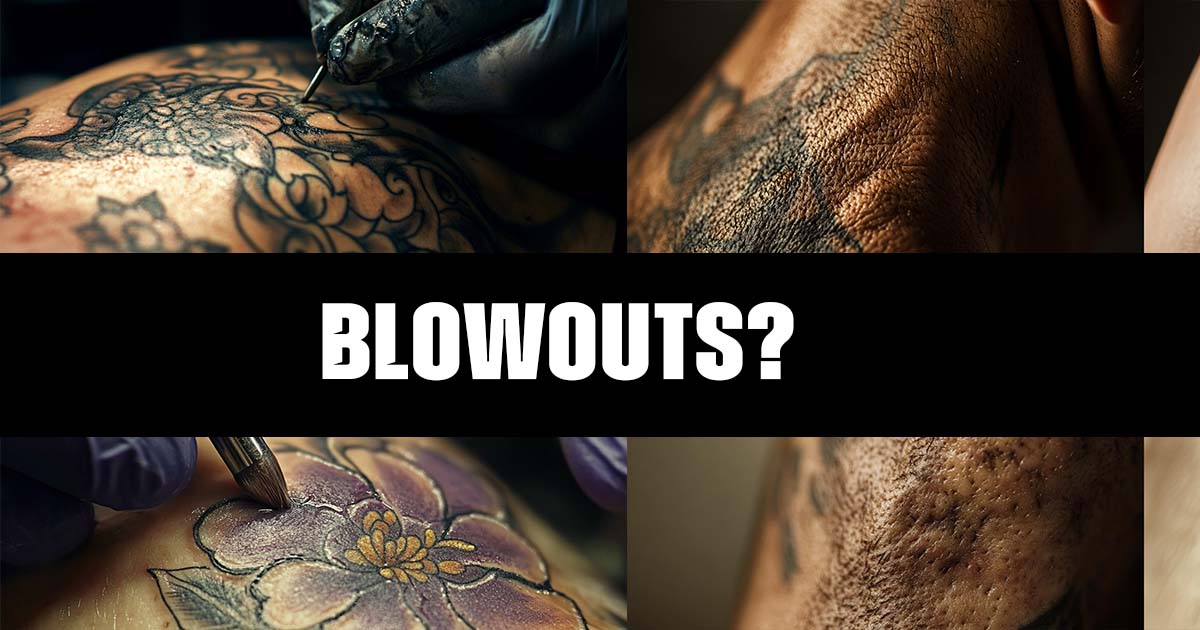 Why do tattoos sometimes result in blowouts?